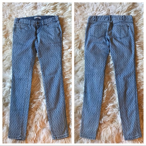 Free People Rosey Print Checkered Skinny Jeans - Picture 3 of 6